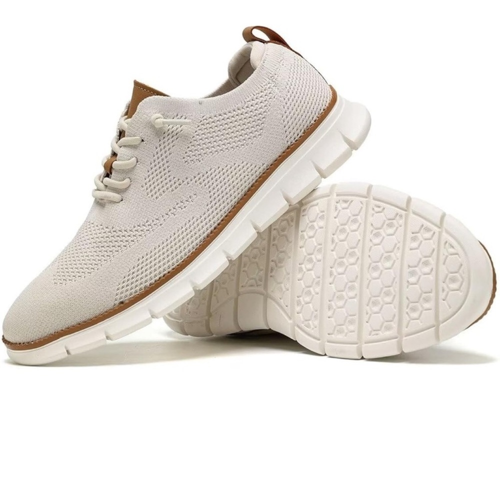 Men's White Knit Sneakers